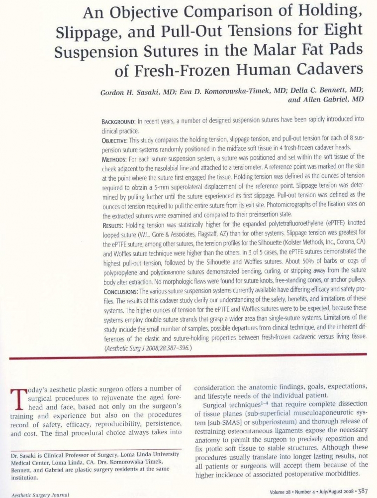 Aesthetic Surgery Journal Volume 28, Issue 4, Jul 2008